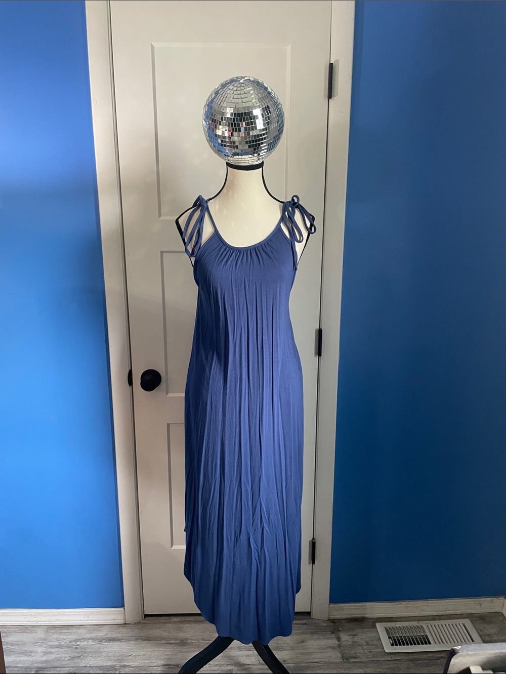 Olivia Rae Blue Tie-Shoulder Maxi Dress